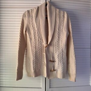 Banana Republic Cream Cable Knit Fisherman Wool Blend Women's Sweater